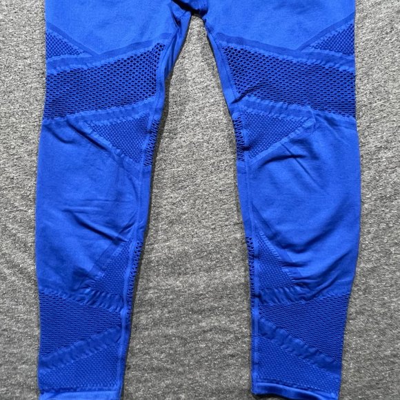 Fabletics Blue Mosaic High Waisted 7/8 Seamless Leggings Mesh Panels No Tag Sz S - Picture 5 of 10